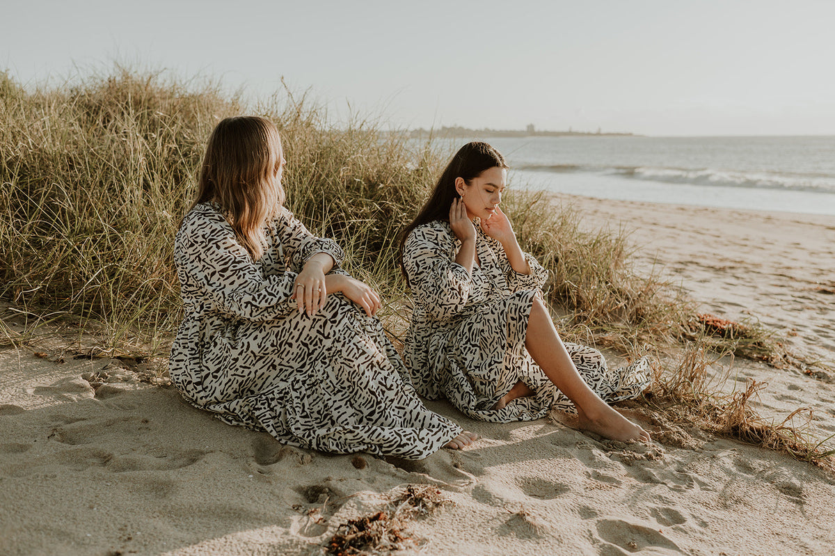 Sundar Block Printed Cotton Maxi Dress - Product Image