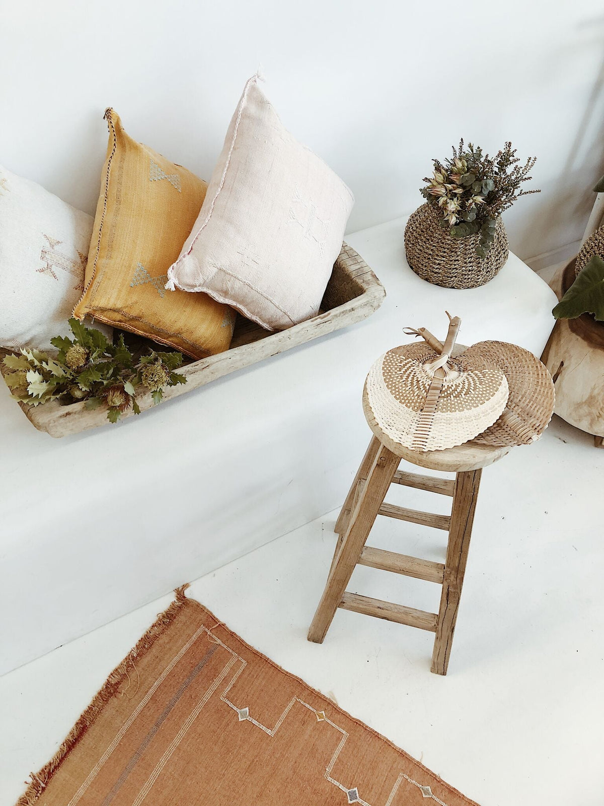 Kylo | Elm Round Bar Stools - Barefoot Gypsy Homewares