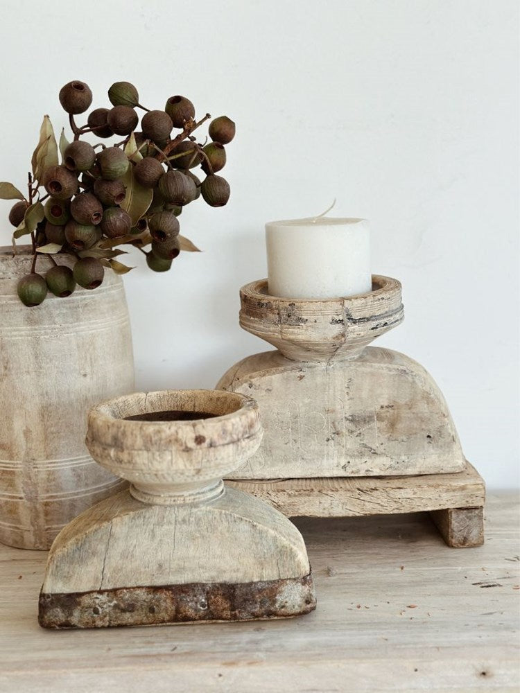 Vintage Indian Candle Stand - 04 - Barefoot Gypsy Homewares