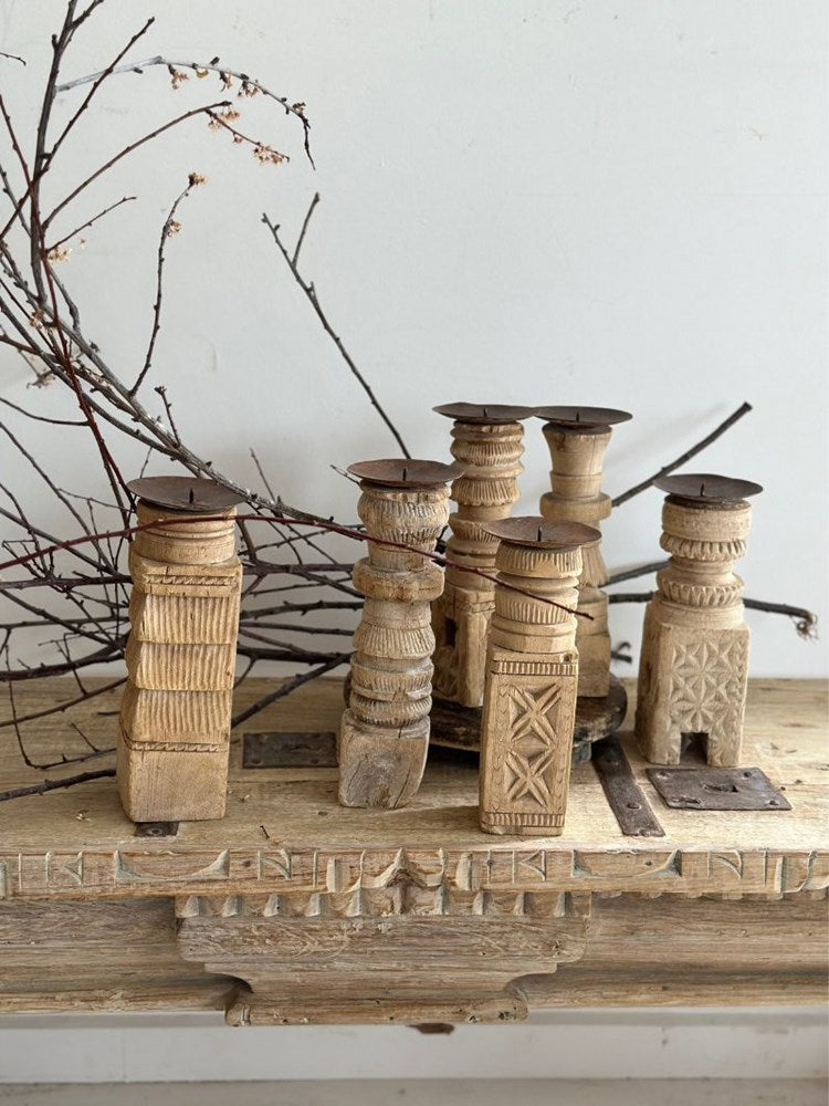 Vintage Indian Candle Stand - 11 - Barefoot Gypsy Homewares